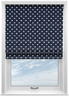 Hanalei, Blue Navy - Twist&Fit Roman Blind